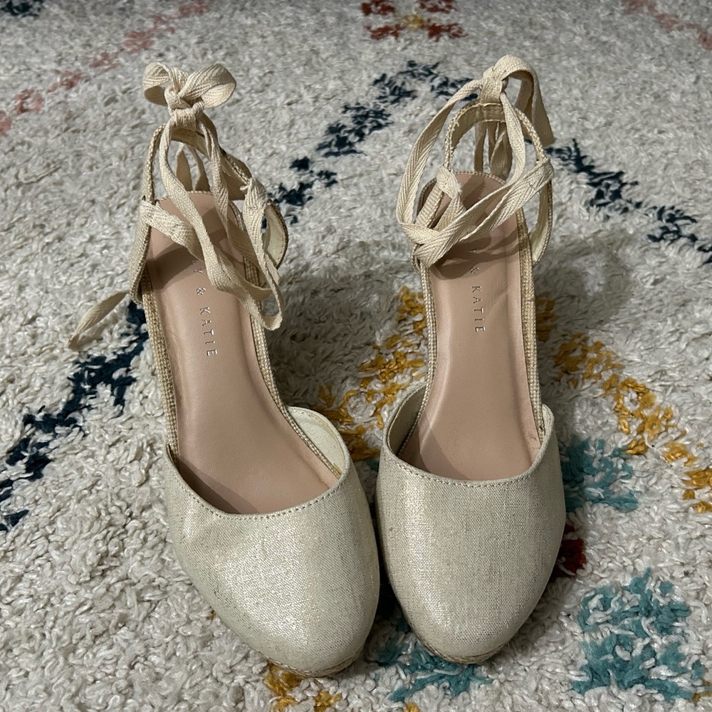 Kelly and Katie Ankle Wrap Wedge Heels